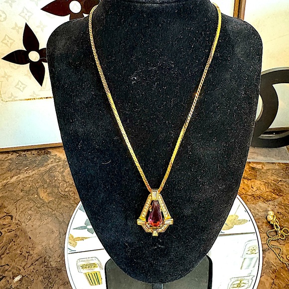 Christian Dior vintage purple Swarovski crystal necklace